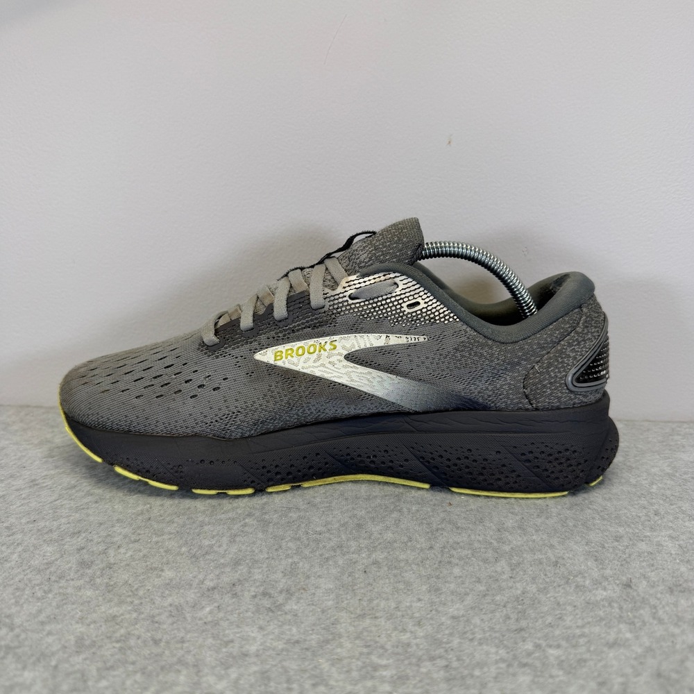 Brooks Ghost Men's Gray and Yellow Running Shoes - Picture 7 of 10